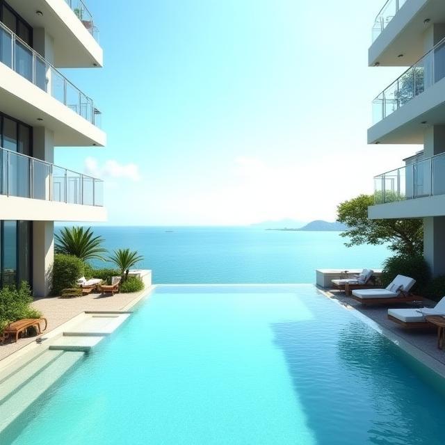 Cove Residences Sentosa pool and sea view